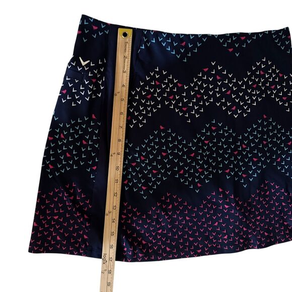 Callaway Navy Blue and Pink Birds Opti-Dri Nylon Golf Skort Size M - Picture 5 of 6